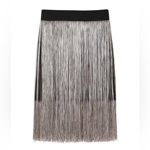 Tanya Taylor fringe sequin midi skirt
